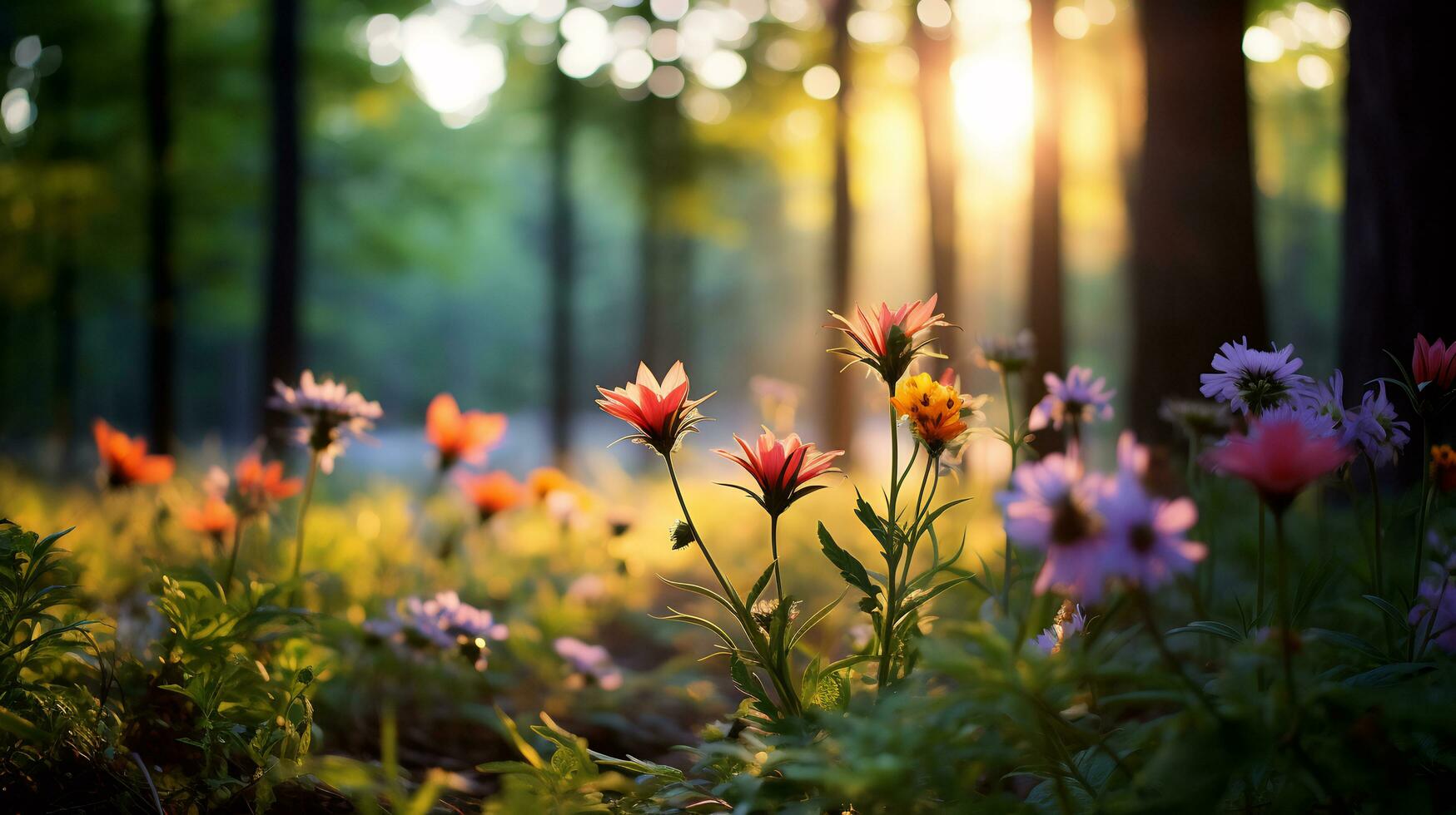 Leaf Sprigs Sales Store -Leaf Sprigs Sales Store various kinds of flowers grow in the depths of the natural forest ai generative free photo